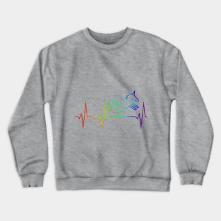 Unicorn heartbeat curve in rainbow colors Crewneck Sweatshirt